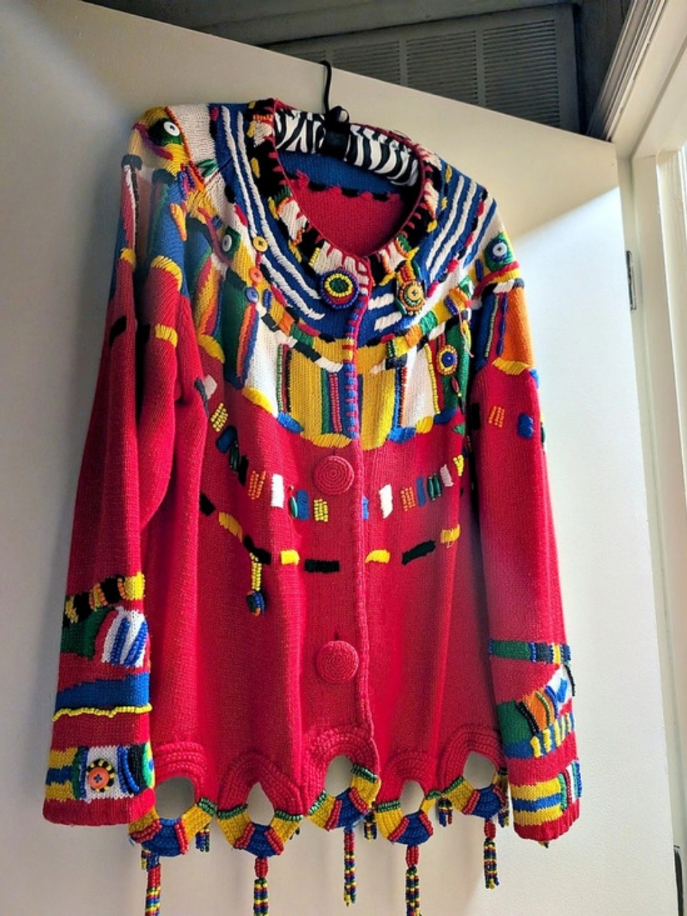 Michael Simon RARE Colorful Abstract Knit Cardigan Size ONE SIZE FITS ALL